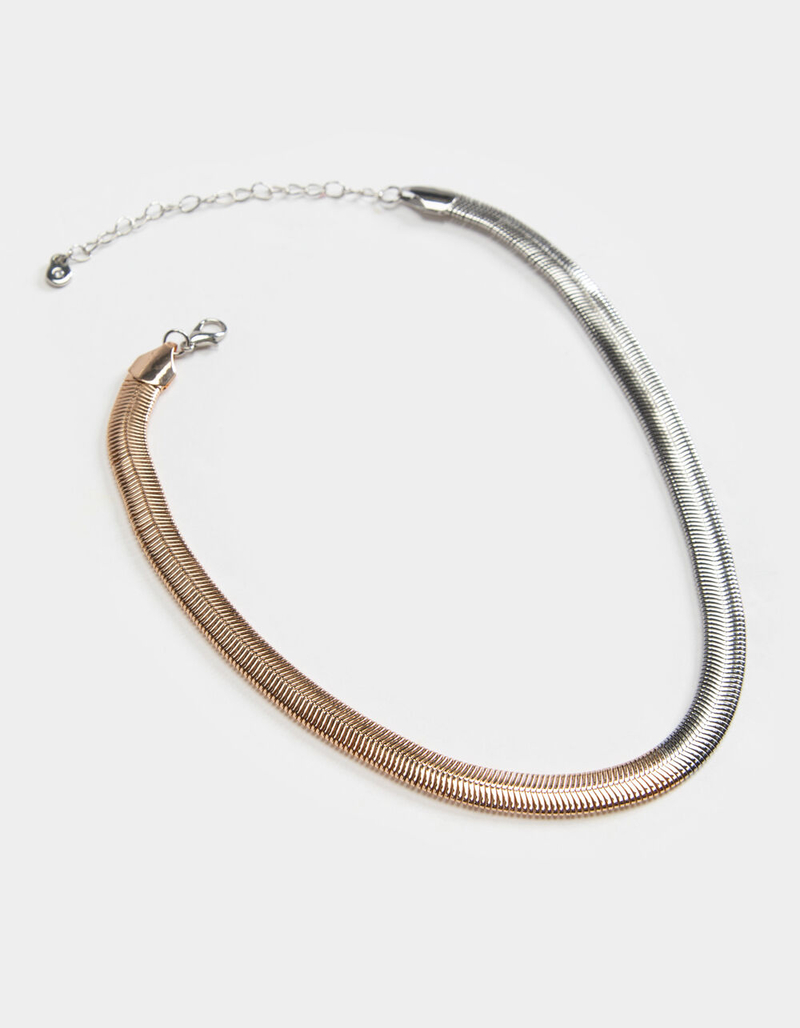 FULL TILT Chunky Serpent Silver & Gold Necklace image number 0