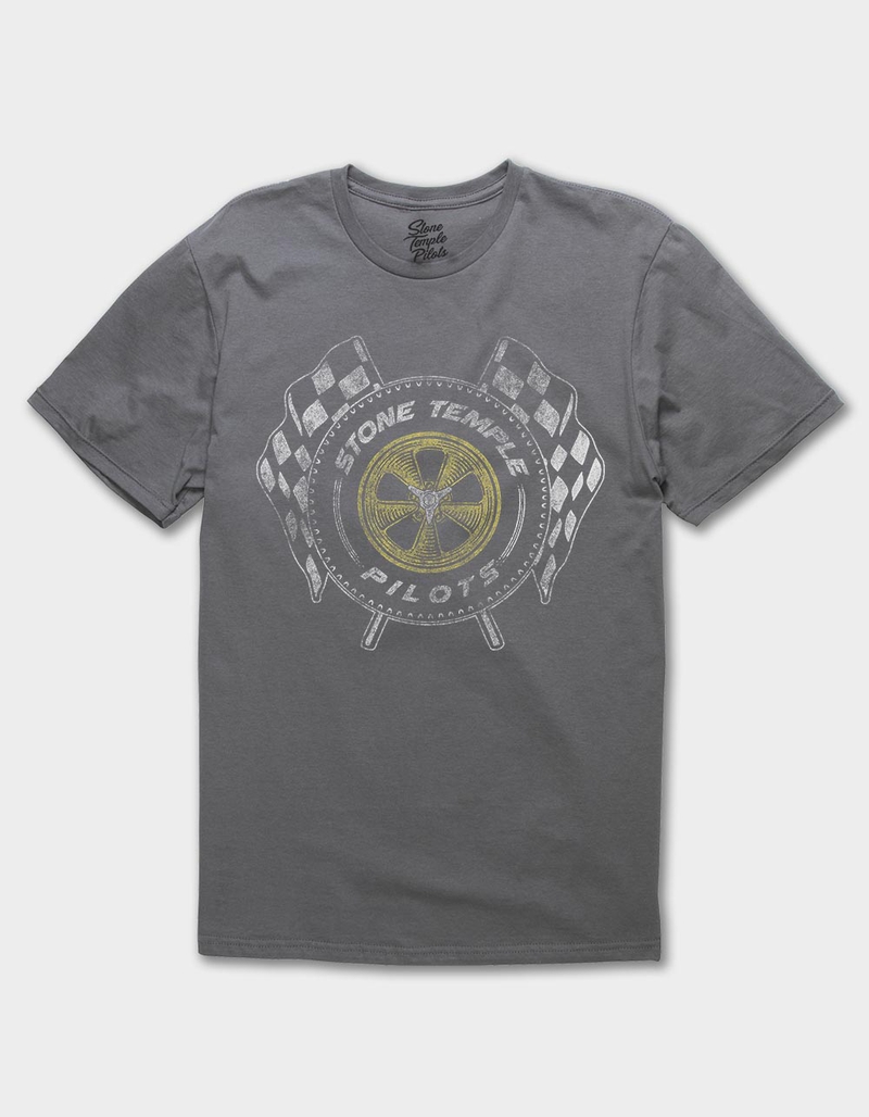 STONE TEMPLE PILOTS Checkered Flags Distressed Unisex Tee image number 0