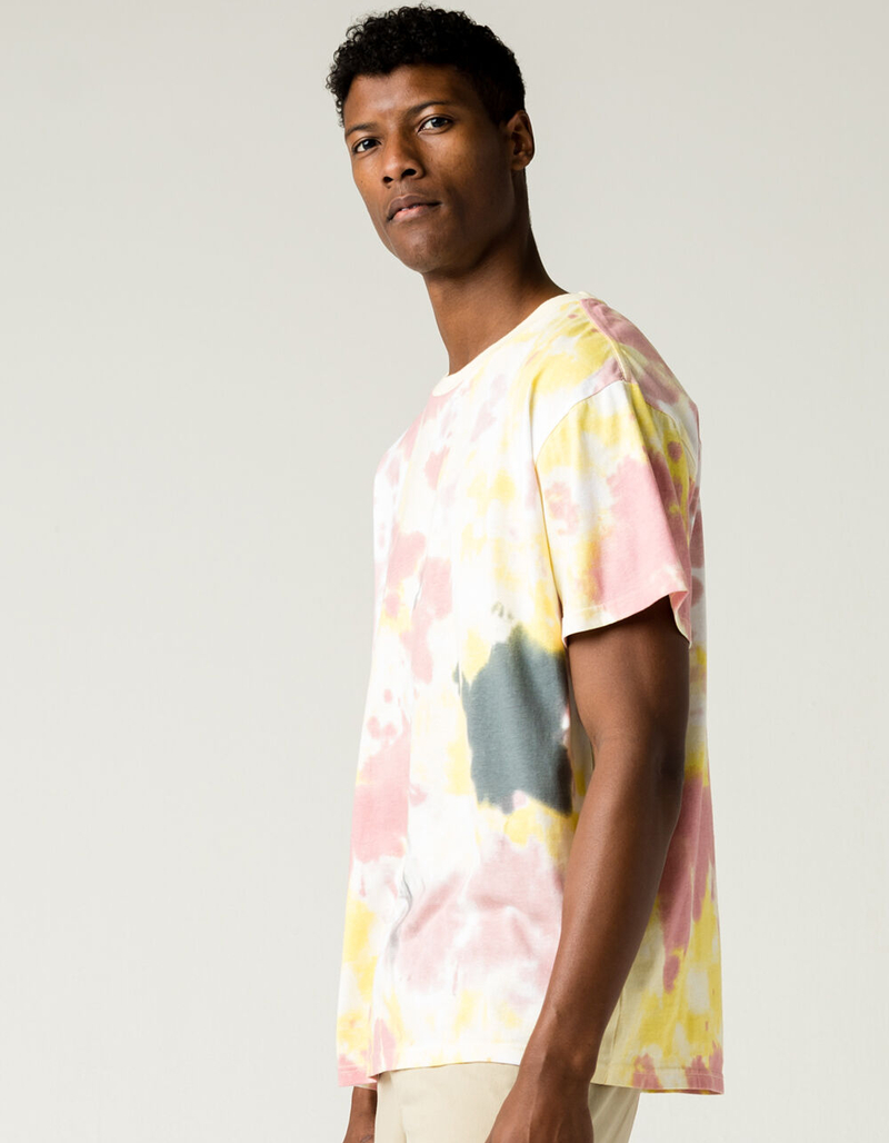 RSQ Oversized Tie Dye Mens Rose T-Shirt image number 2