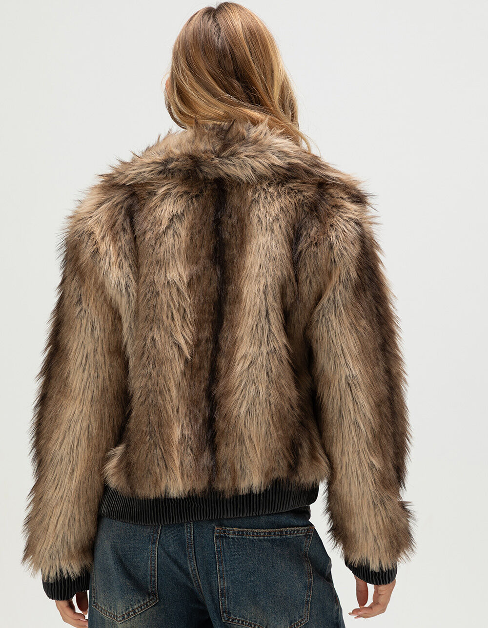 WEST OF MELROSE Womens Faux Fur Coat - BROWN - L | Tillys
