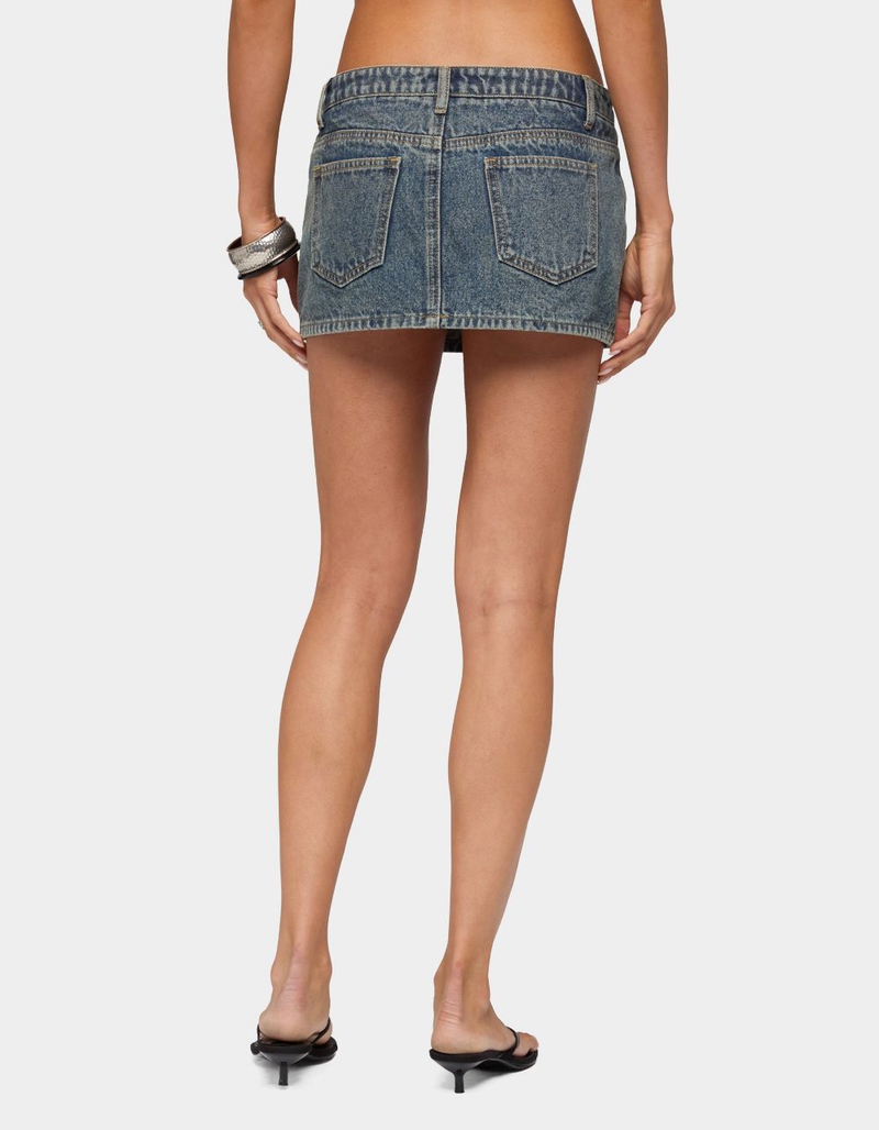 EDIKTED Ayala Washed Denim Micro Skort image number 2