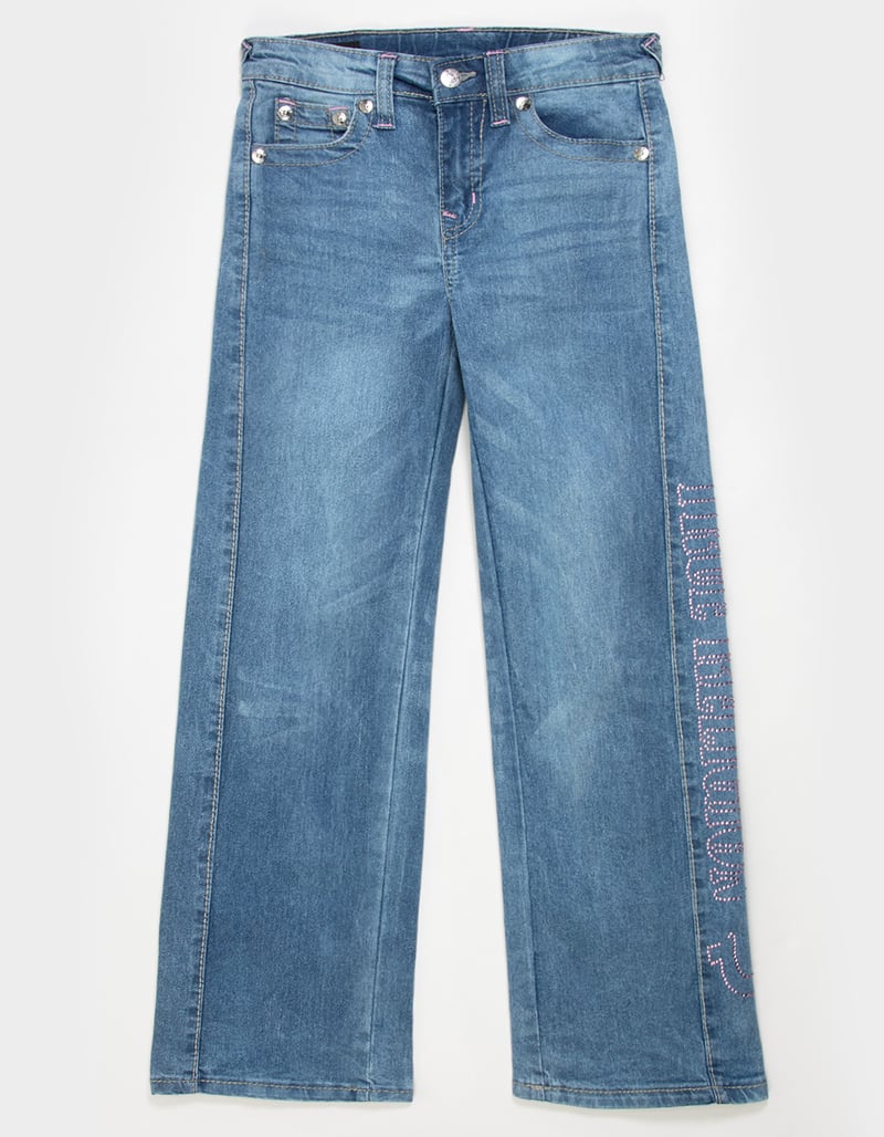 TRUE RELIGION Leila Stone Girls Mid Rise Wide Leg Jeans image number 1