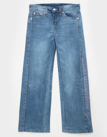 TRUE RELIGION Leila Stone Girls Mid Rise Wide Leg Jeans Alternative Image