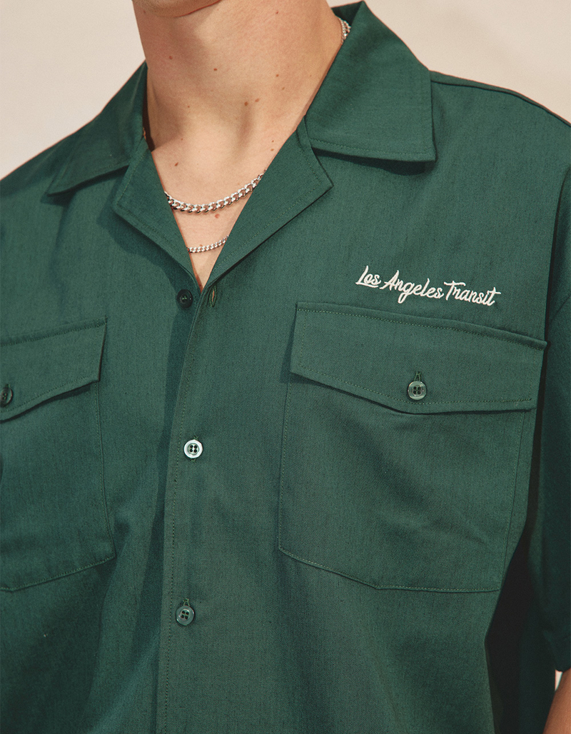 RSQ Mens Embroidered Button Up Shirt image number 5