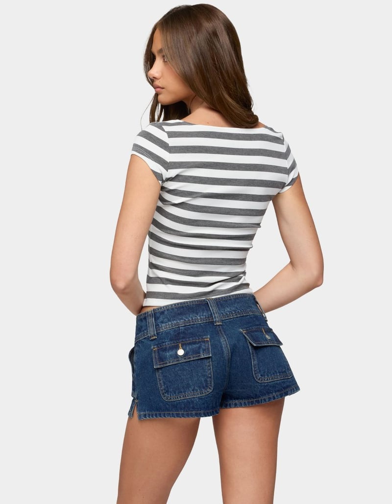 EDIKTED Letsha Striped Square Neck Top image number 2