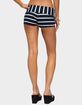 EDIKTED Lorenza Striped Fold Over Shorts image number 3