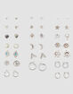 FULL TILT 20 Pair Hoop/Moon/Flower Earrings image number 1