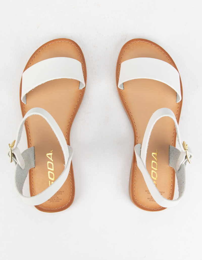 SODA Ankle Strap Girls White Sandals image number 4