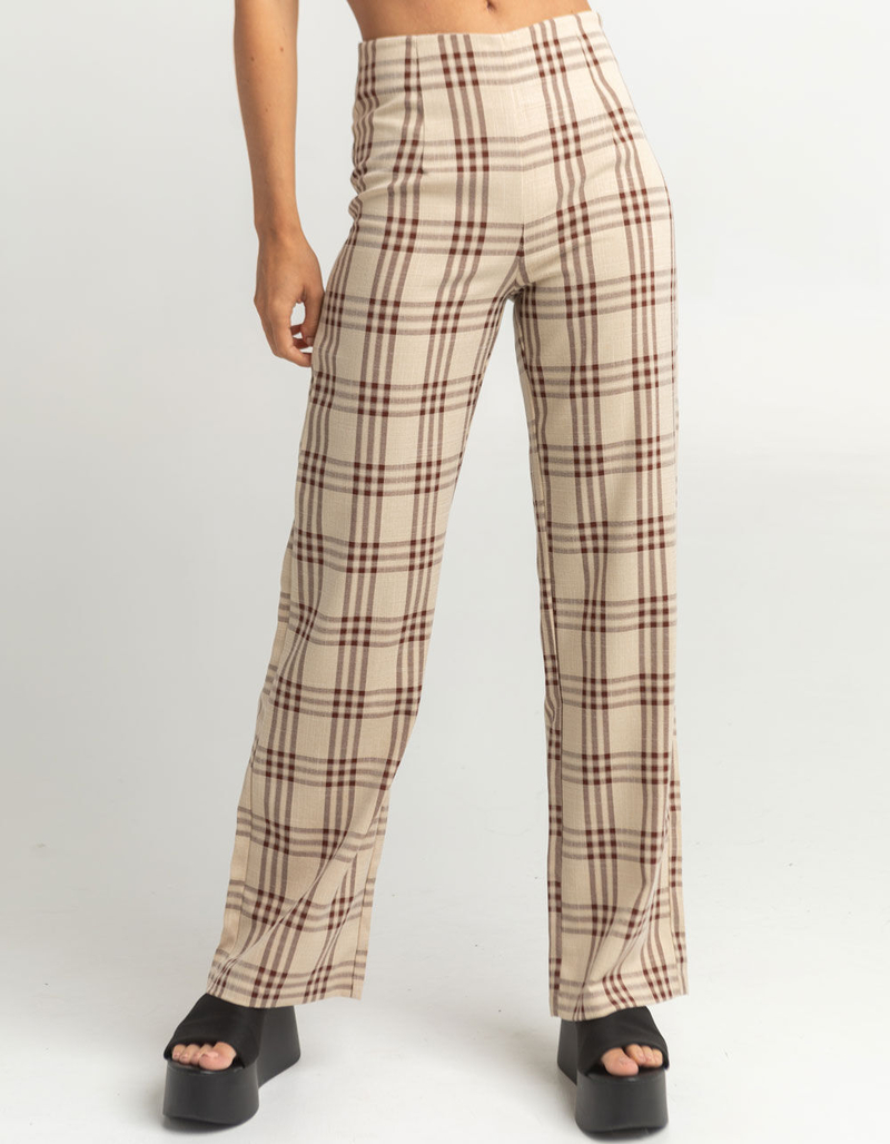 WEST OF MELROSE Rad In Plaid Womens Wide Leg Pants image number 3