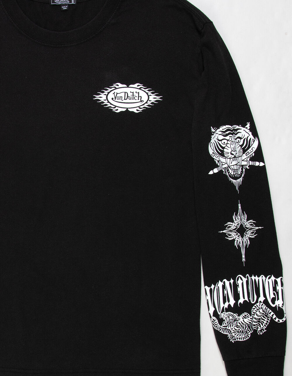 VON DUTCH Patch Mens Long Sleeve Tee - WASHED BLACK | Tillys