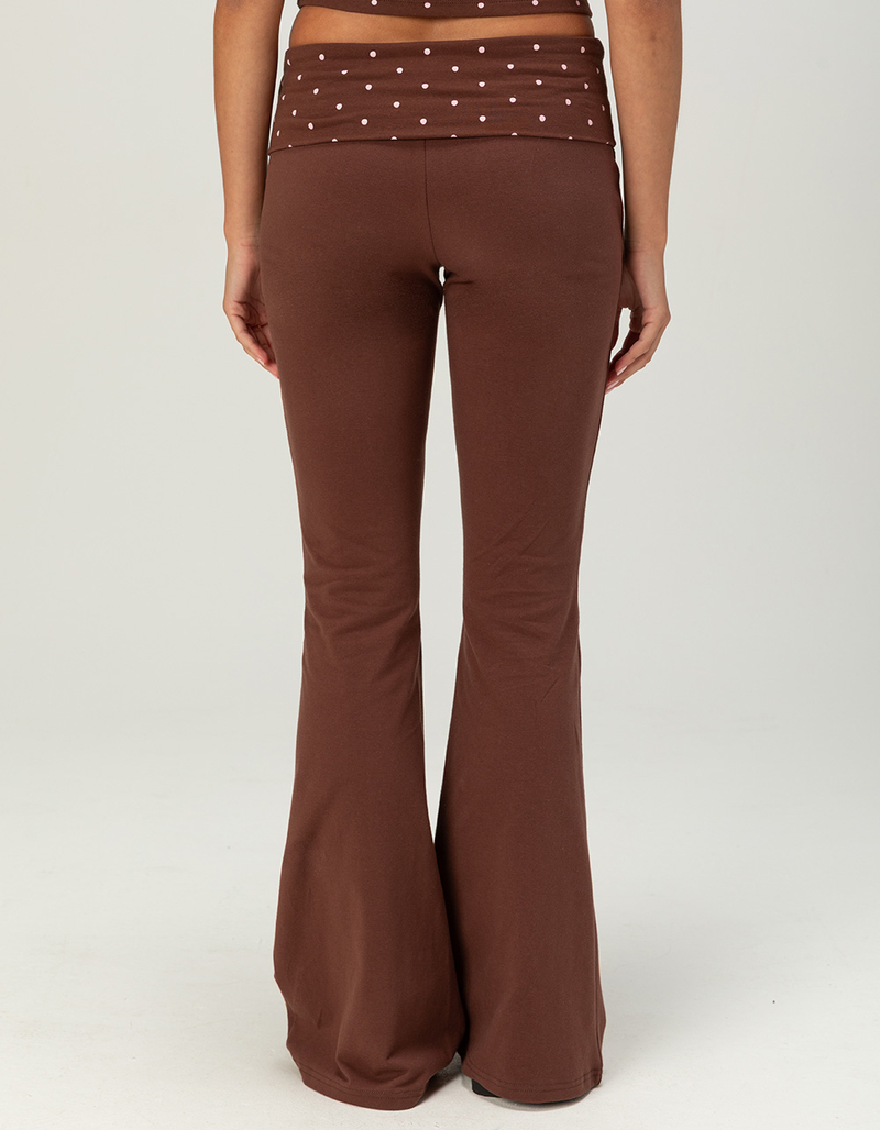 FULL TILT Polka Dot Womens Fold Over Flare Pants image number 3