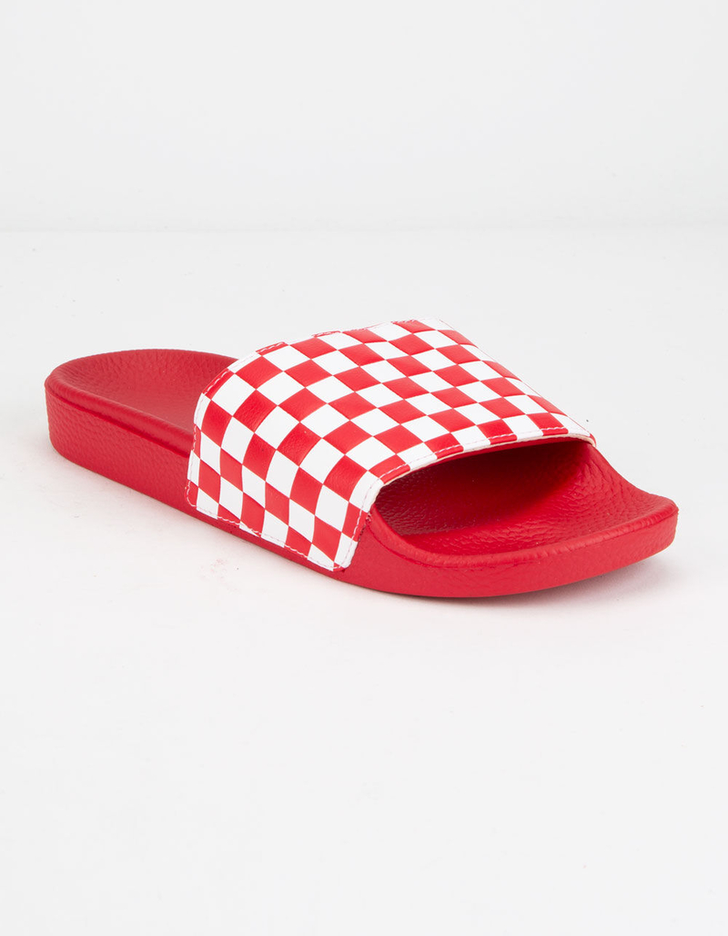 VANS Slide-On Checkerboard Racing Red Mens Sandals image number 0