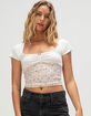 NECTAR CLOTHING Pointelle & Stretch Lace Womens Top image number 1