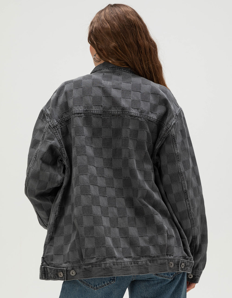 VANS Pitstop Checkered Womens Denim Jacket image number 3