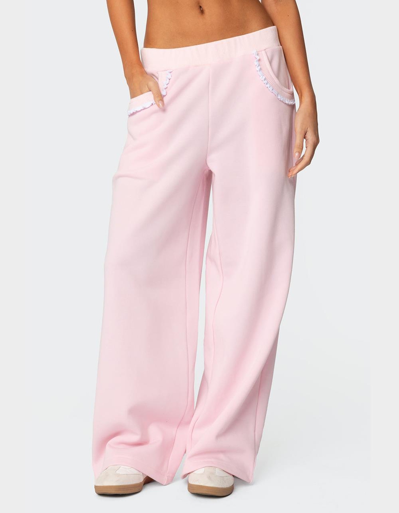 EDIKTED Ashtin Ruffle Trim Sweatpants image number 0