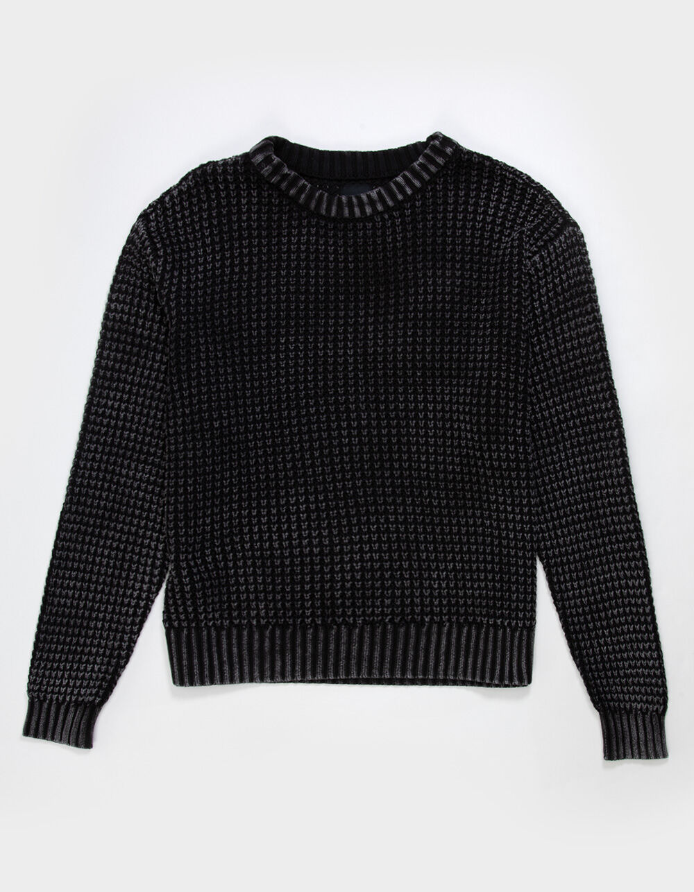 RSQ Mens Washed Waffle Sweater - BLACK - L | Tillys