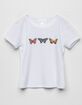 WHITE FAWN Butterfly Girls Baby Tee image number 2