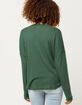SKY AND SPARROW Button Tie Front Hunter Green Womens Thermal Top image number 3
