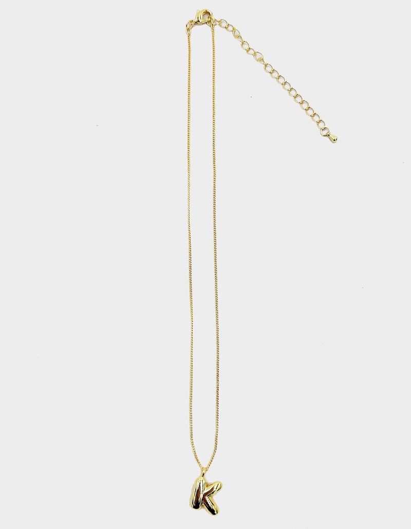 DO EVERYTHING IN LOVE 14K Gold Dipped K Initial Bubble Necklace image number 0