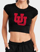 THE UNIVERSITY OF UTAH Distressed Primary Logo Womens Baby Rib Tee image number 1
