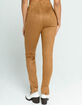TRACTR Pull On Suede Womens High Rise Pants image number 4