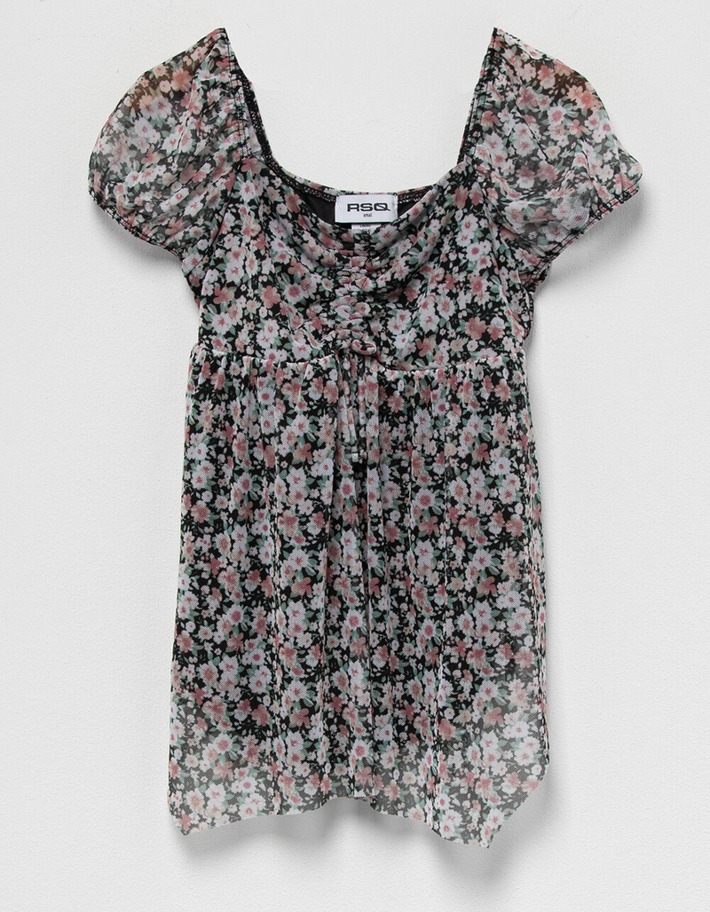 RSQ Floral Mesh Girls Babydoll Top image number 1