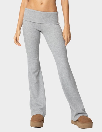 EDIKTED Sab Fold Over Waffle Knit Pants Primary Image