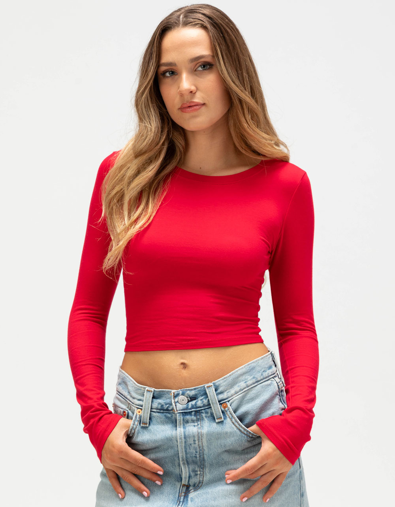 BOZZOLO Womens Long Sleeve Baby Tee image number 0