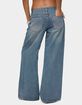 EDIKTED Rhinestone Low Rise Wide Leg Jeans image number 3