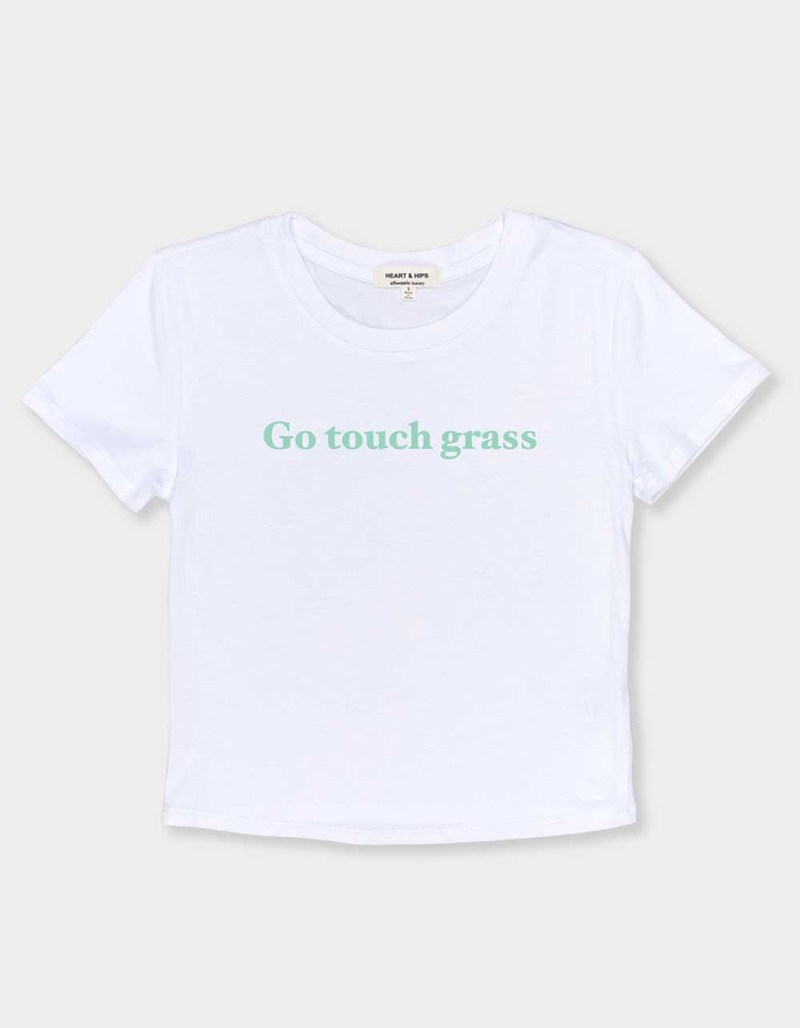 OUTSIDE Touch Grass Womens Baby Tee image number 1