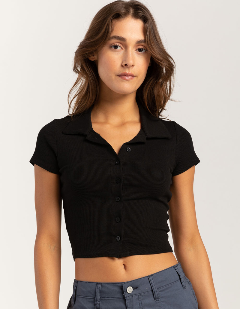 RSQ Womens Button Up Polo Shirt image number 0