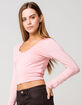RSQ V-Neck Womens Dusty Pink Tee image number 2