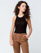 FULL TILT High Neck Tank Black Womens Bodysuit image number 2