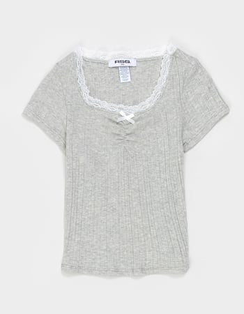 RSQ Girls Cinch Lace Trim Top Primary Image