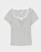 RSQ Girls Cinch Lace Trim Top image number 1