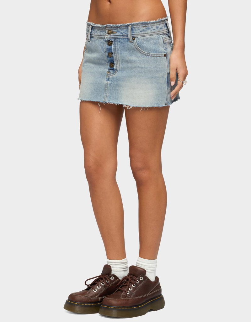 EDIKTED Emree Distressed Denim Mini Skirt image number 1