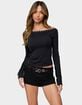 EDIKTED Zaina Hook & Eye Boat Neck Top image number 1