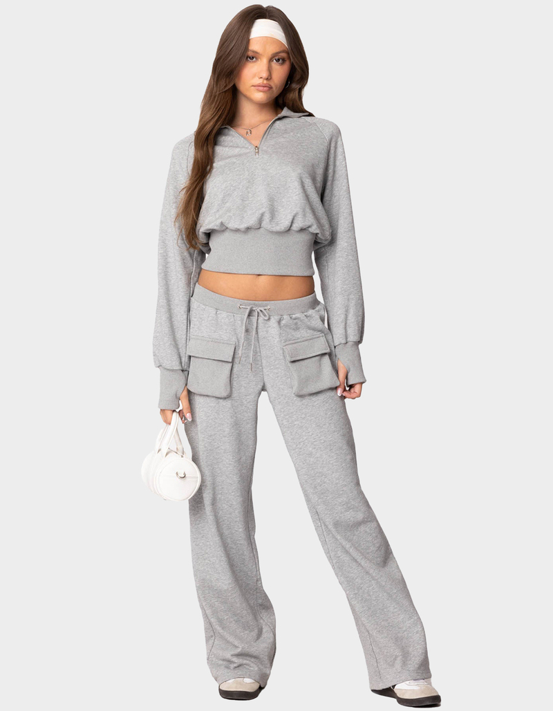 EDIKTED Bailey French Terry Cargo Pants image number 1