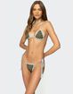 EDIKTED Crochet Triangle Bikini Top image number 4