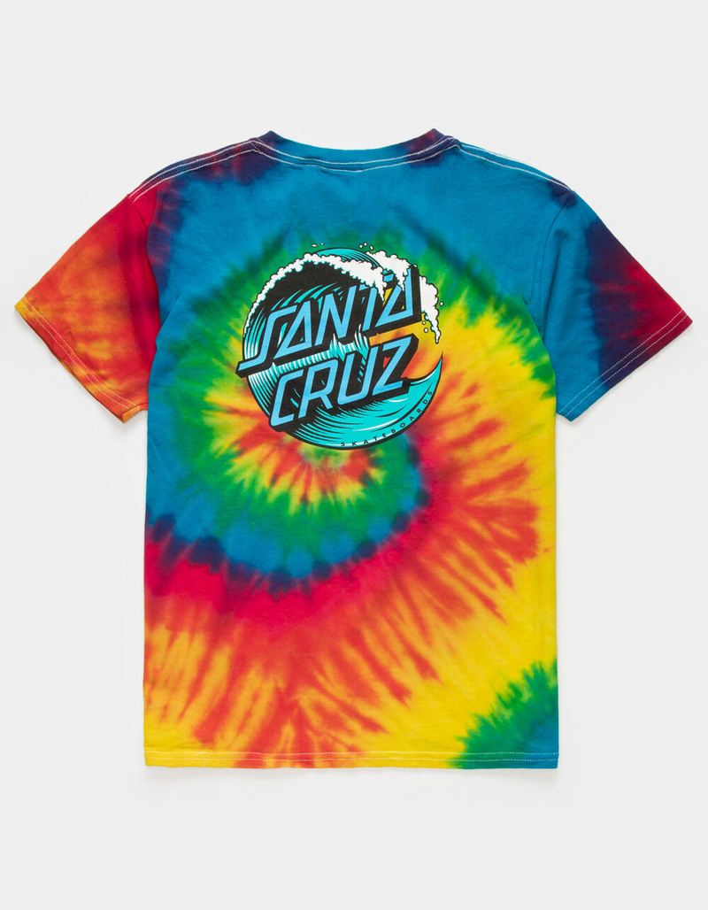 SANTA CRUZ Wave Dot Tie Dye Boys T-Shirt image number 0