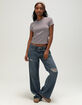 TILLYS Womens Stripe Ringer Tee image number 5