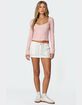 EDIKTED Morgyn Lace Trim Ribbed Top image number 5