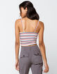 SKY AND SPARROW Stripe Cinch Front Womens Navy Tank image number 3