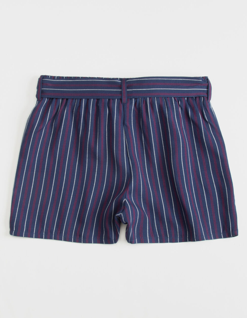 WHITE FAWN Stripe Tie Waist Girls Shorts image number 1