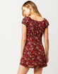 SKY AND SPARROW Floral Peasant Burgundy Dress image number 3