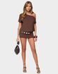 EDIKTED Dorie Off Shoulder Cut Out Mini Dress image number 4