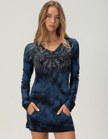 AFFLICTION Blade Killer Womens Long Sleeve Hooded Shirt Primary Image