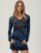 AFFLICTION Blade Killer Womens Long Sleeve Hooded Shirt image number 1