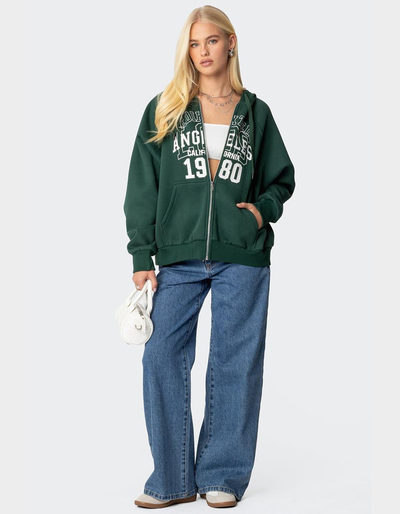 EDIKTED 1980 Oversized Zip Up Hoodie image number 4