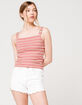 RSQ Vintage High Rise Womens Ecru Shorts image number 1